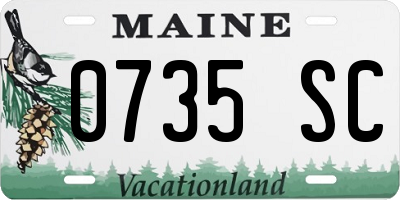 ME license plate 0735SC