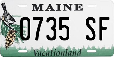 ME license plate 0735SF