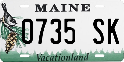 ME license plate 0735SK