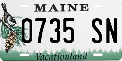 ME license plate 0735SN
