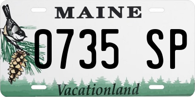 ME license plate 0735SP