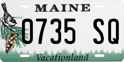 ME license plate 0735SQ