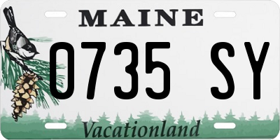 ME license plate 0735SY