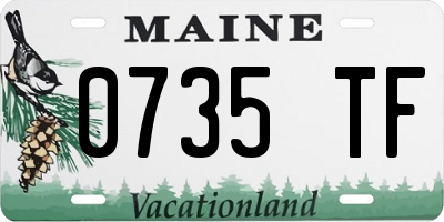 ME license plate 0735TF
