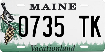 ME license plate 0735TK