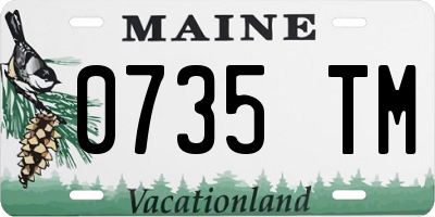 ME license plate 0735TM