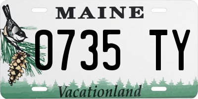 ME license plate 0735TY