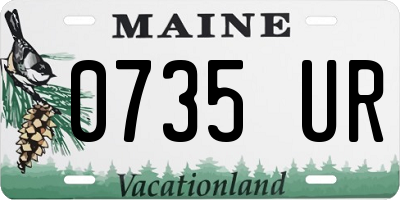 ME license plate 0735UR