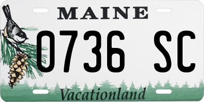 ME license plate 0736SC