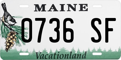 ME license plate 0736SF