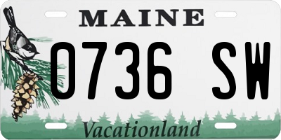 ME license plate 0736SW