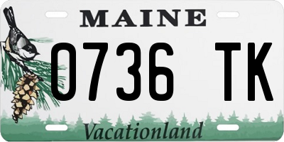 ME license plate 0736TK