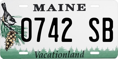 ME license plate 0742SB