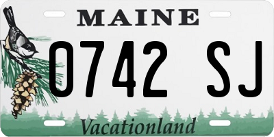 ME license plate 0742SJ