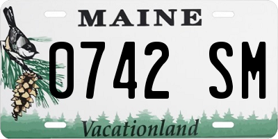 ME license plate 0742SM