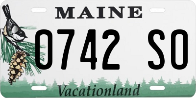 ME license plate 0742SO