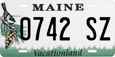 ME license plate 0742SZ