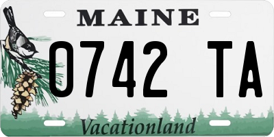ME license plate 0742TA
