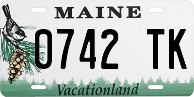 ME license plate 0742TK