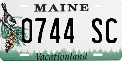 ME license plate 0744SC