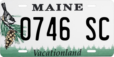 ME license plate 0746SC
