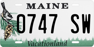 ME license plate 0747SW