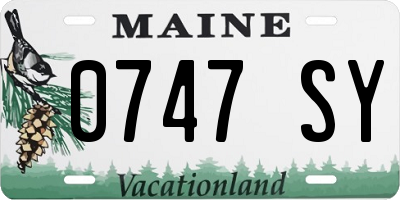 ME license plate 0747SY