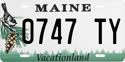 ME license plate 0747TY