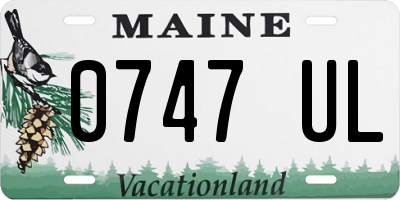 ME license plate 0747UL