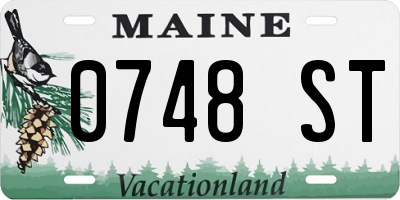 ME license plate 0748ST
