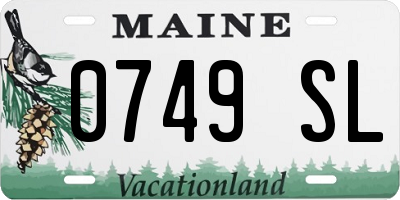 ME license plate 0749SL