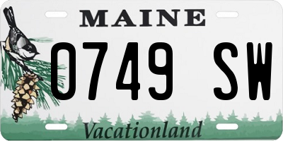 ME license plate 0749SW