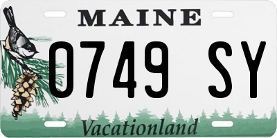 ME license plate 0749SY