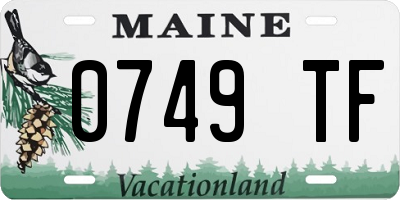ME license plate 0749TF