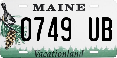 ME license plate 0749UB
