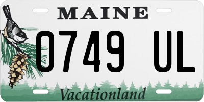 ME license plate 0749UL