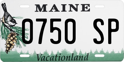 ME license plate 0750SP