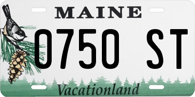 ME license plate 0750ST