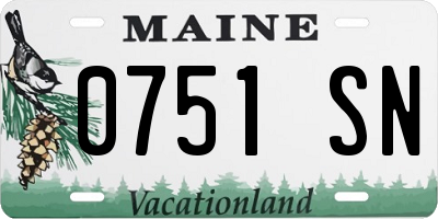 ME license plate 0751SN