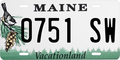 ME license plate 0751SW