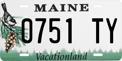 ME license plate 0751TY