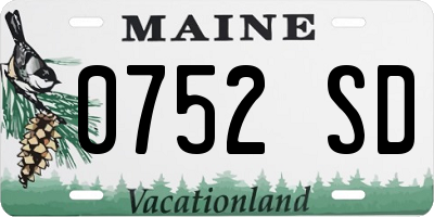 ME license plate 0752SD