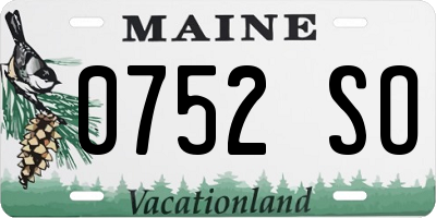ME license plate 0752SO