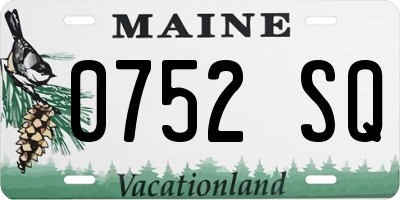 ME license plate 0752SQ