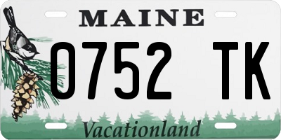 ME license plate 0752TK