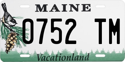 ME license plate 0752TM