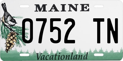 ME license plate 0752TN