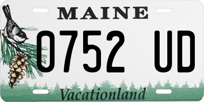 ME license plate 0752UD