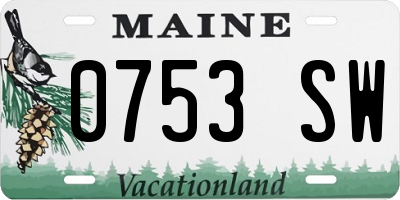 ME license plate 0753SW
