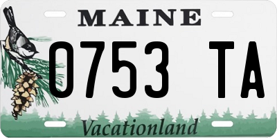 ME license plate 0753TA